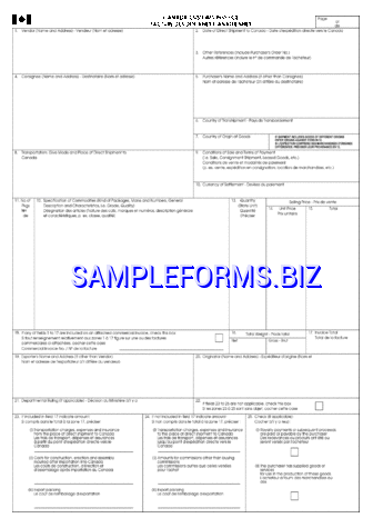 Canada Customs Invoice 1 pdf free